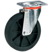 Gespritzte Vollgummi VG-Räder TPR, Polypropylenkern, Lenkrolle mit Platte NL Gespritzte Vollgummi VG-Räder TPR, Polypropylenkern, Lenkrolle mit Platte NL