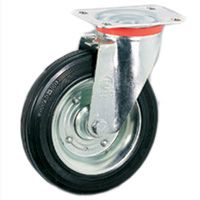 Vollgummi VG-Standardräder, Felge aus zwei Stahlblech-Scheiben, Lenkrolle mit Platte NL Vollgummi VG-Standardräder, Felge aus zwei Stahlblech-Scheiben, Lenkrolle mit Platte NL