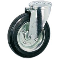 Vollgummi VG-Standardräder, Felge aus zwei Stahlblech-Scheiben, Lenkrolle mit durchgehender Bohrung NL Vollgummi VG-Standardräder, Felge aus zwei Stahlblech-Scheiben, Lenkrolle mit durchgehender Bohrung NL