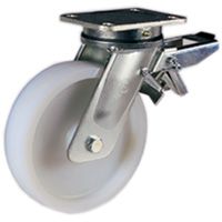 Einteilige Räder aus Polyamid PA 6 für hohe traglasten, Lenkrolle mit Platte EE MHD, verstellbare Hinterbremse Gehäuse