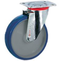 Räder aus gespritztem Polyurethan PUR TPU 80A, Kern aus Polyamid PA 6, Lenkrolle mit Platte NLX