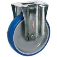 Räder aus gespritztem Polyurethan PUR TPU 80A, Kern aus Polyamid PA 6, Bockrolle NLX