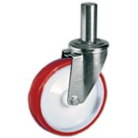 Räder aus gespritztem Polyurethan PUR TPU 60D, Kern aus Polyamid PA 6, Lenkrolle mit Zapfen NL Räder aus gespritztem Polyurethan PUR TPU 60D, Kern aus Polyamid PA 6, Lenkrolle mit Zapfen NL