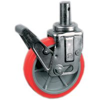 Räder aus gespritztem Polyurethan PUR TPU 60D, Kern aus Polyamid PA 6, Lenkrolle mit Zapfen für mobile Gerüste Räder aus gespritztem Polyurethan PUR TPU 60D, Kern aus Polyamid PA 6, Lenkrolle mit Zapfen für mobile Gerüste