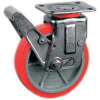 Räder aus gespritztem Polyurethan PUR TPU 60D, Kern aus Polyamid PA 6, Lenkrolle mit Platte für mobile Gerüste Räder aus gespritztem Polyurethan PUR TPU 60D, Kern aus Polyamid PA 6, Lenkrolle mit Platte für mobile Gerüste