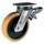 TR Polyurethan PUR-Räder, Gußeisenkern, Lenkrolle mit Platte EE MHD, verstellbare Hinterbremse Gehäuse